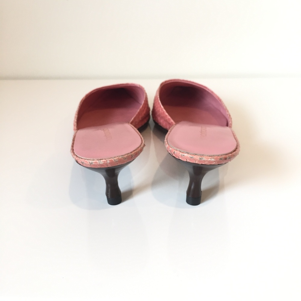 Mortarotti Genuine Python Pink Mules - image 4